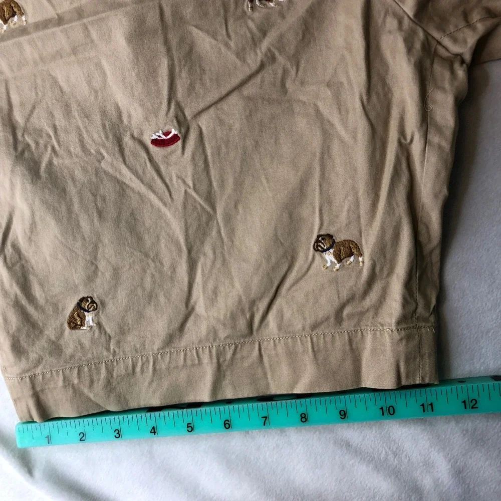 Polo Ralph Lauren Bulldog Shorts Mens 40 Khaki Embroidered Stretch Classic Fit